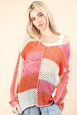 Color Block Crochet Top