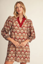 Geo Floral Shift Dress