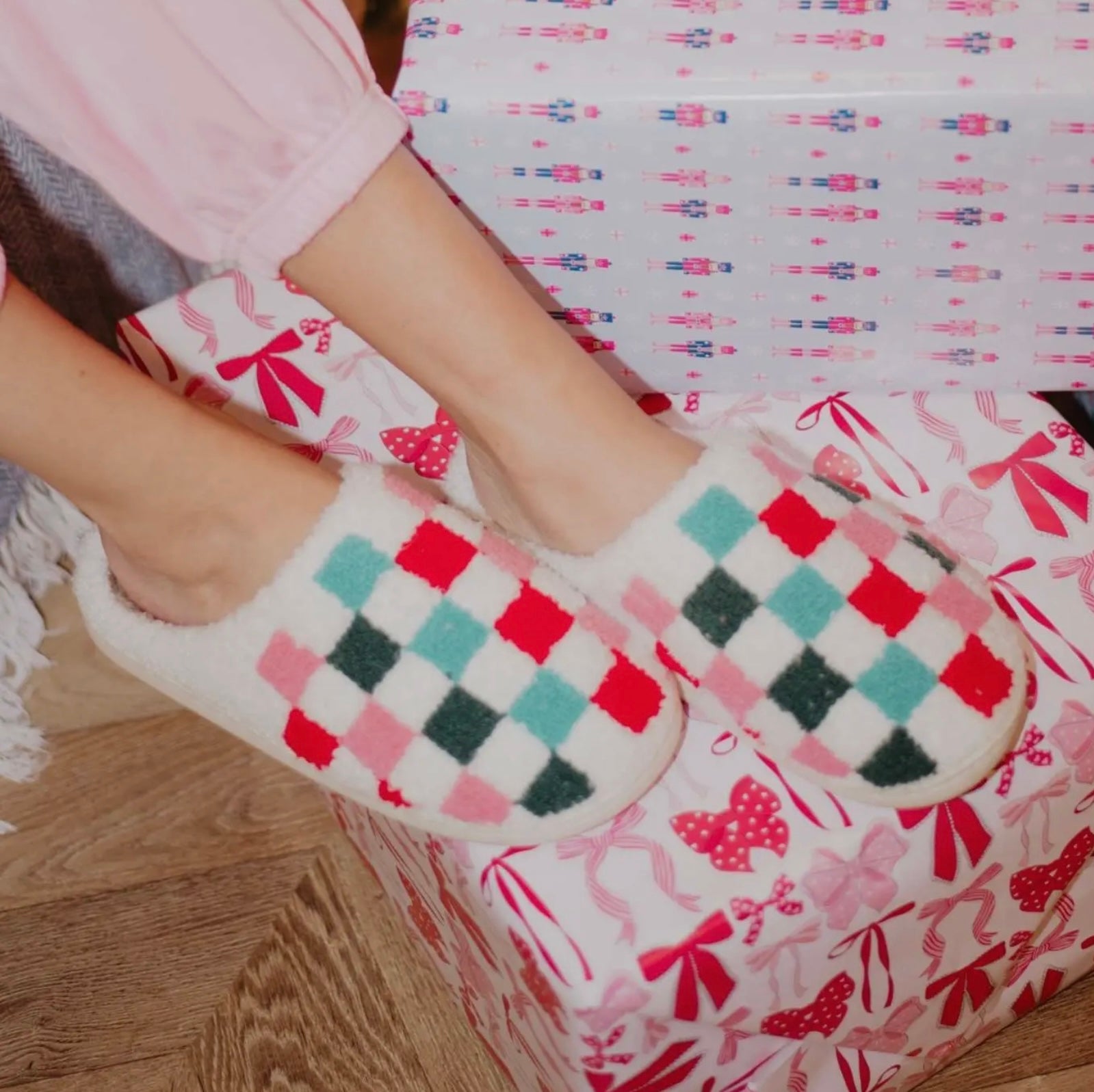 Christmas Checkered Slippers