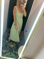 Green Gingham Midi Dress