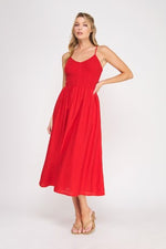 Red Smocked Maxi