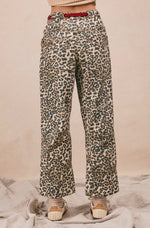 Braided Belt Leopard Pants