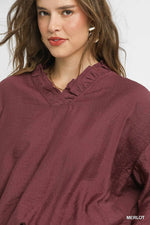 Ruffle V-Cut Blouse