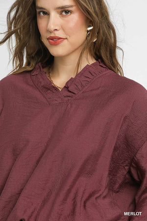 Ruffle V-Cut Blouse