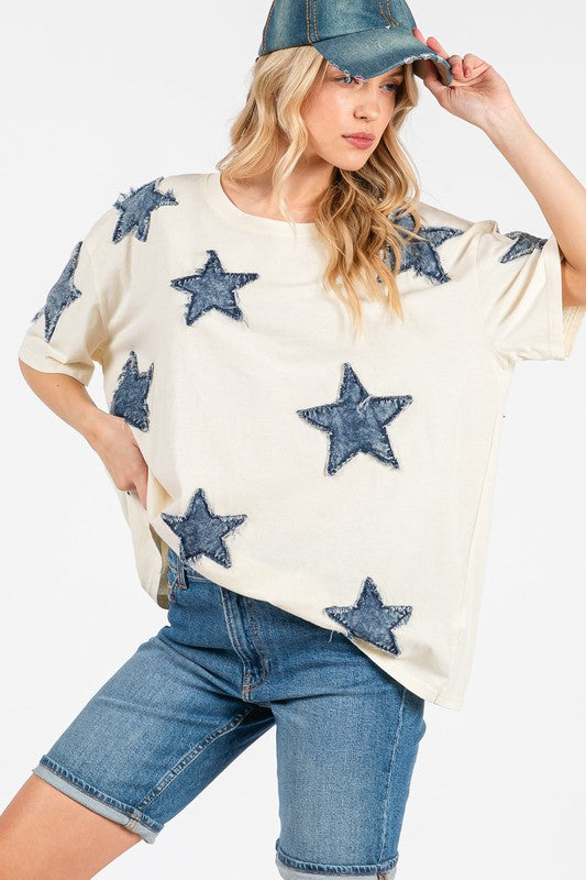 Frayed Star Top