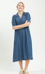 Chambray Collared Midi