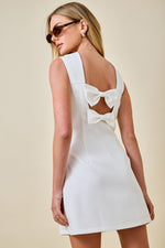 White Bow Mini Dress