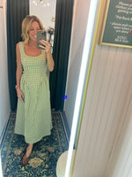 Green Gingham Midi Dress