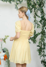 Pleated Yellow Mini Dress