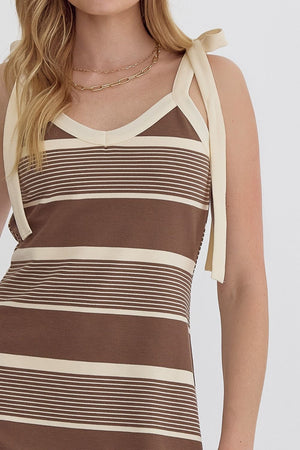 Mocha Striped Dress