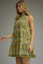 Geometric Halter Dress