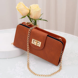 Turn-Lock Crossbody Wallet