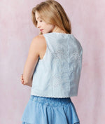 Eyelet Blue Vest