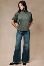 Palmer Olive Mock Neck Top
