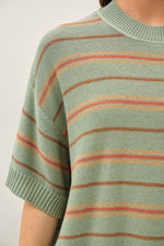 Half Sleeve Stripe Sweater