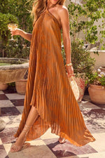 Pleated Halter Maxi