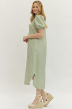 Gingham Puff Sleeve Dress