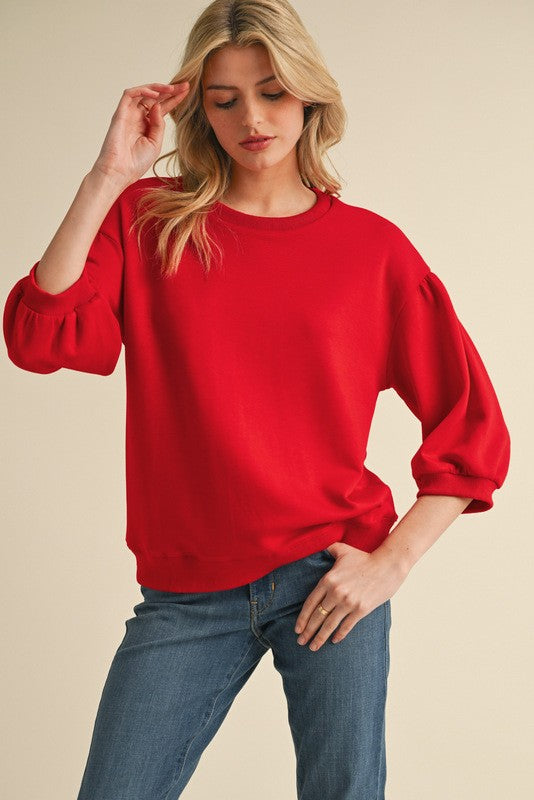Peasant Sleeve Sweatshirt