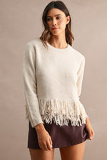 Fringe Trimmed Sweater