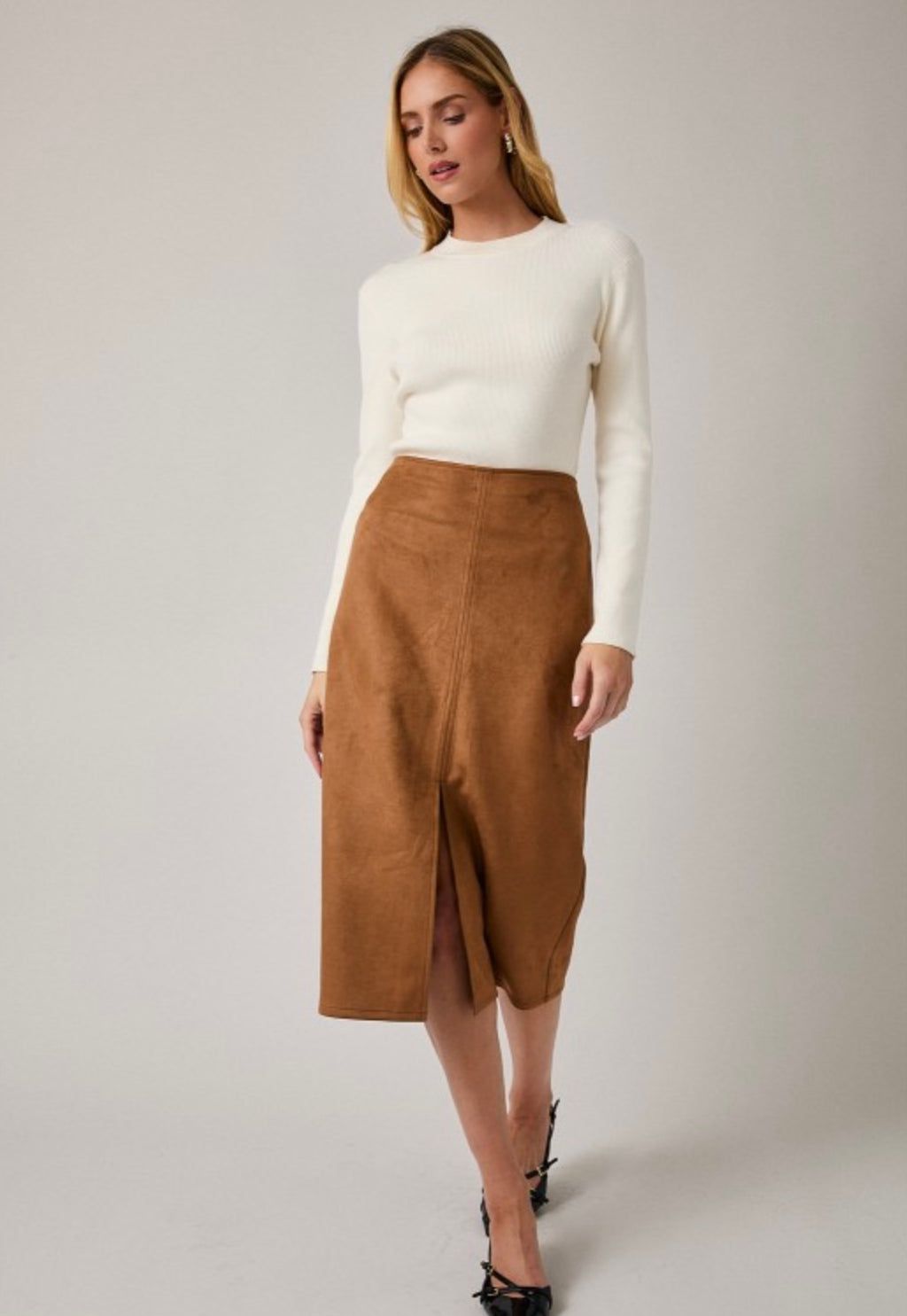 Suede Maxi Skirt