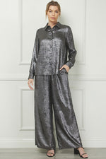 Satin Gunmetal Top