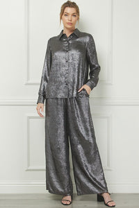 Satin Gunmetal Top