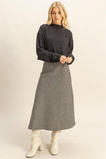 Houndstooth Midi Skirt