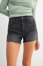 Washed Black Shorts