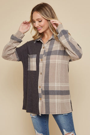 Plaid Colorblock Shacket
