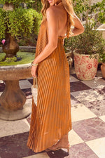 Pleated Halter Maxi