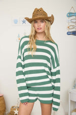 Green Striped Sweater