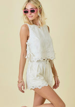 Victoria Linen Embroidered Top