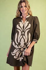 Appliquéd Shift Dress