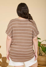 Stripe V-Neck Knit Top