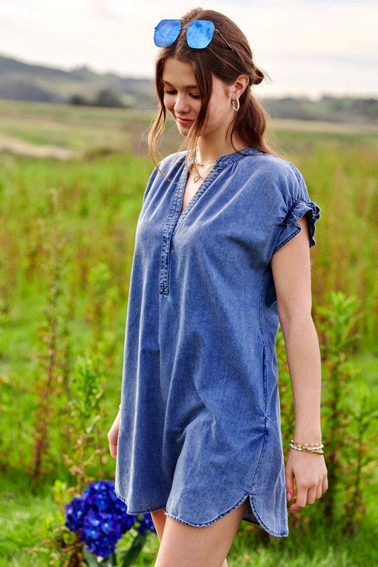 Henley Denim Dress