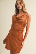 Draped Suede Dress