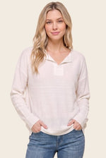 Split Mini Waffle Sweater