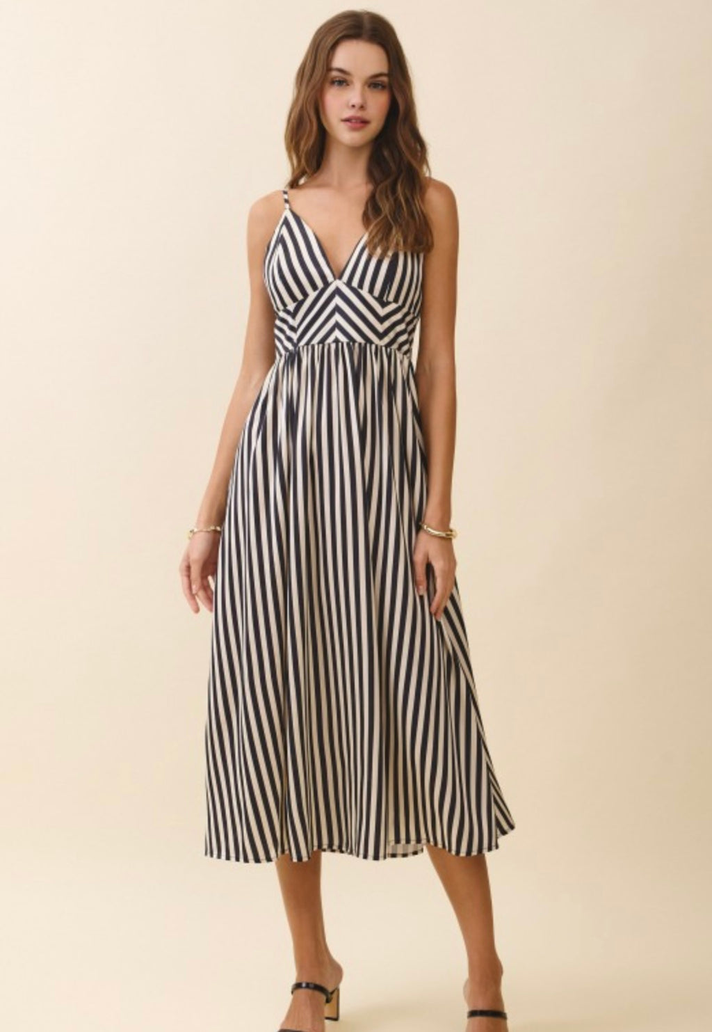 Chevron Stripe Midi Dress