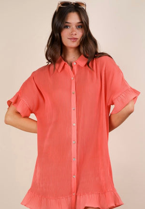 Pleated Mini Dress