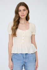 Smocked Peplum Top