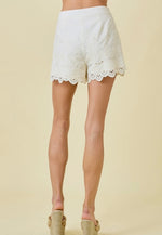 Victoria Linen Embroidered Shorts