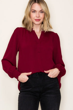 Smocked Cuff Blouse