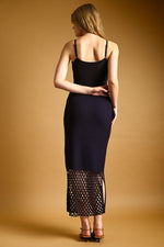Navy Net Pattern Dress