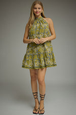 Geometric Halter Dress
