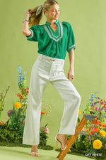 Buttoned Stretch Pants