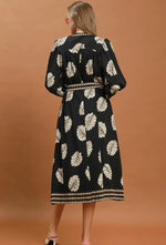Mix Leaf Print Midi