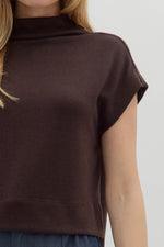 Chocolate Mock Neck Top