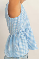 Gingham Peplum Top