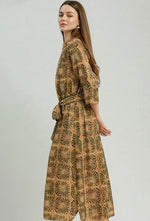 Abstract Front Tie Midi