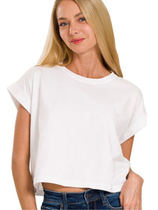 Foldover Crop Tee